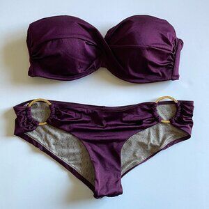 Victoria's Secret Strapless Underwire Two-Piece Bikini Swimsuit Size 34D/Medium